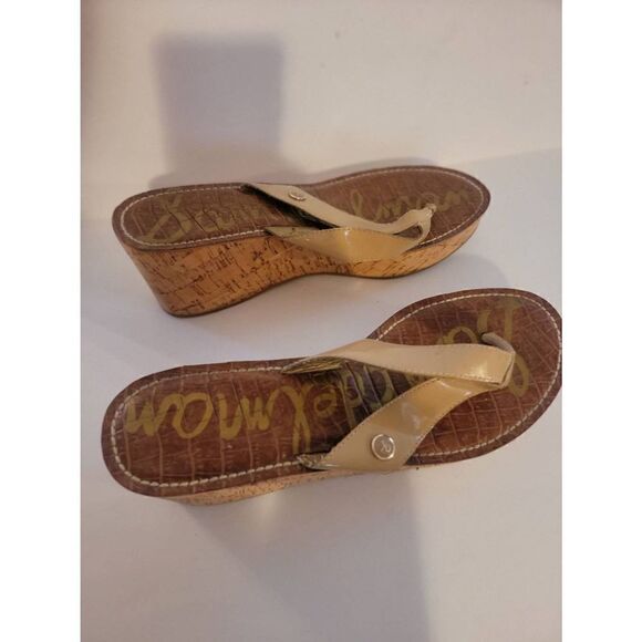 Sam Edelman Women's Brown Romy Cork Wedge Sandals Size 9.5 - Picture 4 of 6